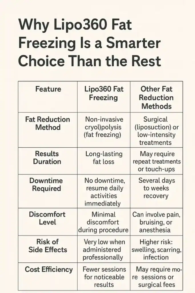 Is it possible to permanently freeze fat cells? 2 Table showing benefits of fat freezing to remove fat cells Stanford-le-Hope from Lipo 360