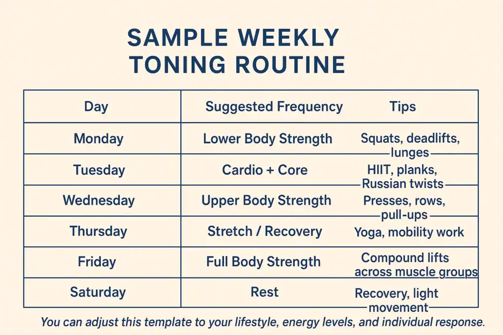Achieving the Perfect Tone: How Often Should You Exercise for Results? 4 Weekly exercise Stanford-le-Hope plan graphic