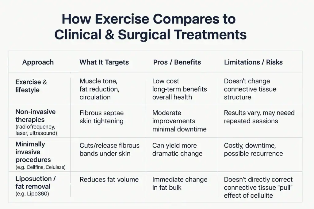 Sculpting Your Bum: Can Toning Exercises Really Reduce Cellulite? 2 How exercise compares to treatments from Lipo 360 Stanford-le-Hope
